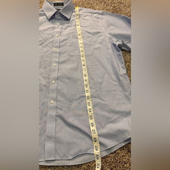 Nordstrom Men's Shop Smartcare Traditional Fit Dress Shirt - Blue Striped - Picture 10 of 11